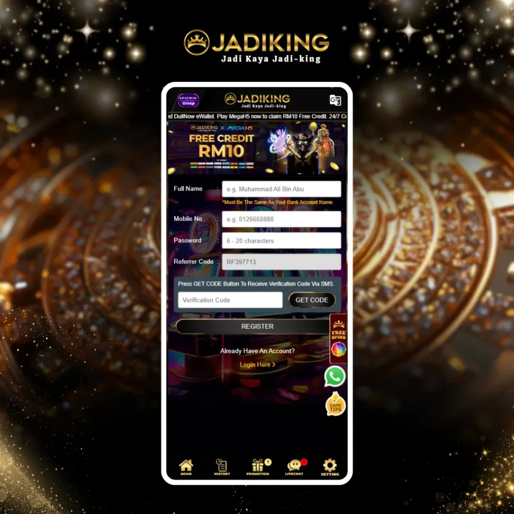 Jadiking sign up step