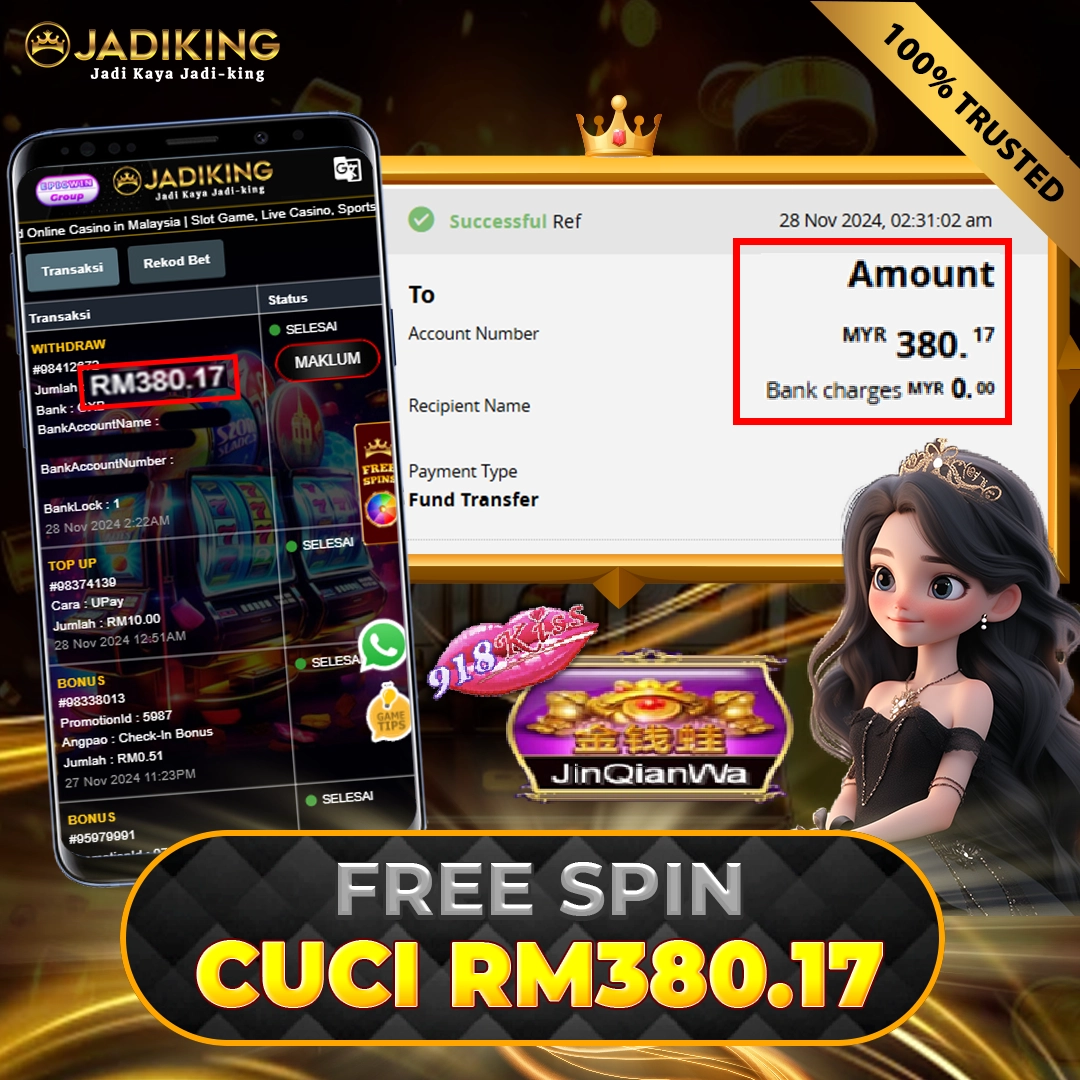 jin qian wa win RM380