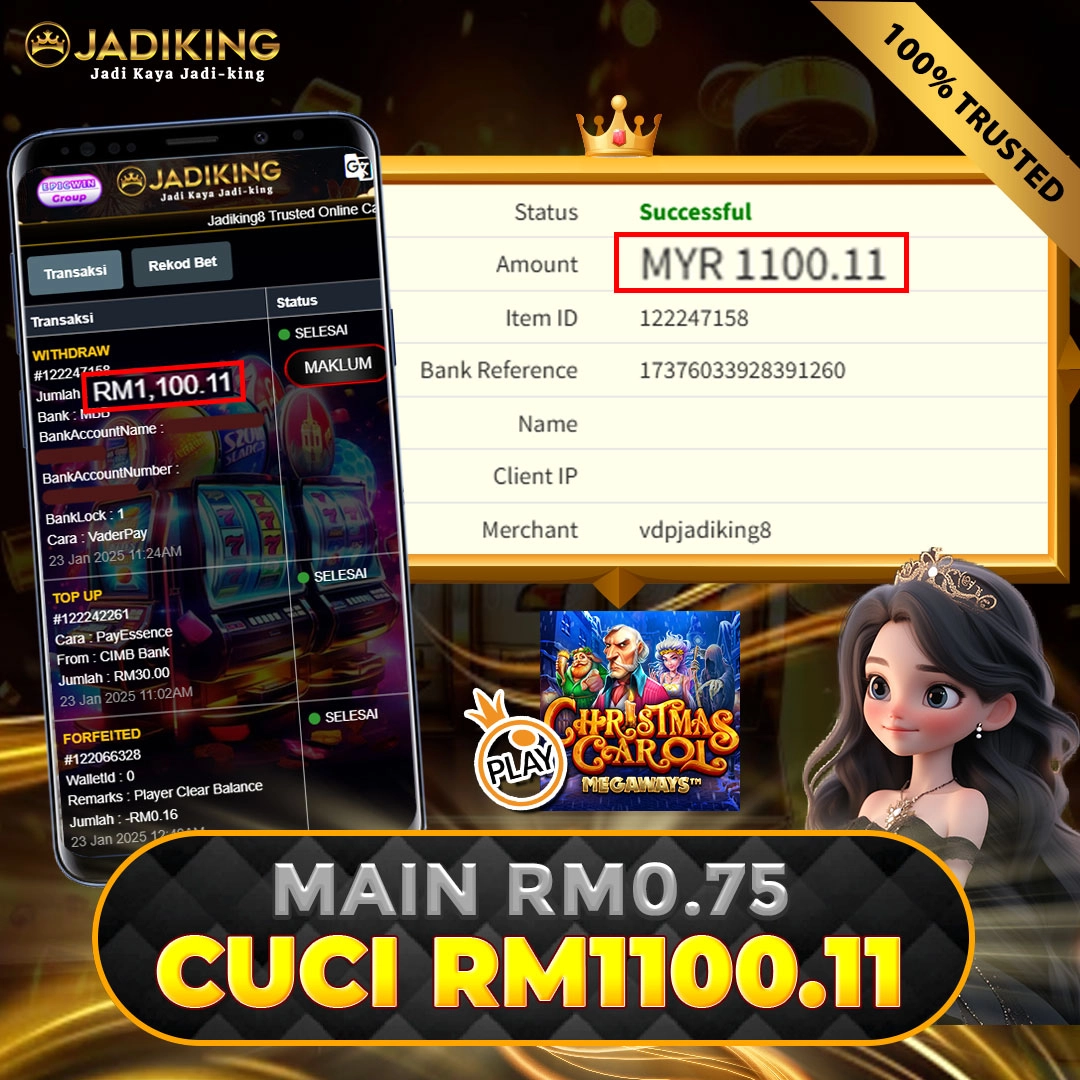 Pragmatic Play: Christmas Carol, win RM1,100.11